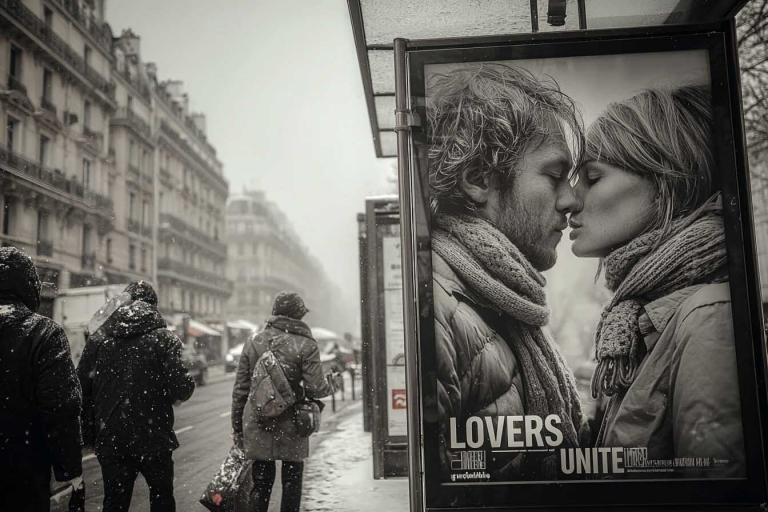 Seamaster.media LOVERS UNITE Billboard in winter paris hyperr f74bdafe a844 4265 8d57 eab50db2c4ba